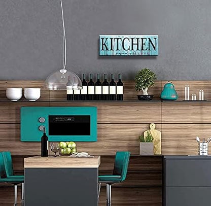 KZKU Canvas Wall Art Kitchen Decor Home Artwork Canvas Prints Rustic Farmhouse Kitchen Sign Kitchen Seasoned With Love Wall Decoration 1 Panel Size: 6x17 inches