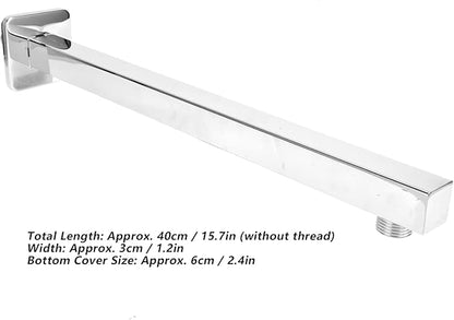 Shower Extension,G1/2in Stainless Steel Shower Head Extension Rod WallMounted Rainfall Shower Arm