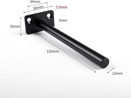 4Pcs Hidden Floating Shelf Bracket Round Wall Mount Shelf Supports Fixed Floating Holder A 01 2 Holes Black 150mm