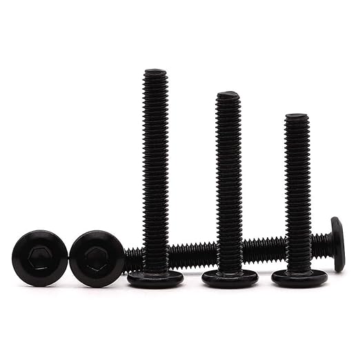 14-20 x 58" (30 PCS) Flat Head Socket Cap Screw, 304 Stainless Steel 18-8 Binding Screws, Full Thread, Connection Bolts, Furniture Bolts, Black Coated