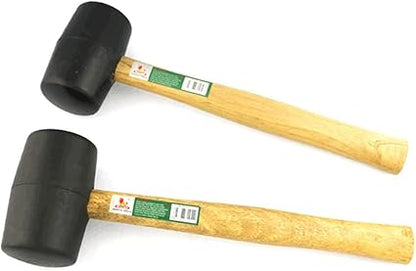 Gadpiparty 500g Black Double Headed Rubber Mallet Hammer for Woodworking and Glass Installation