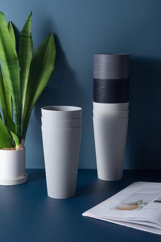 KX-WARE 32-ounce Plastic Tumblers Large Drinking Glasses, set of 12 Black
