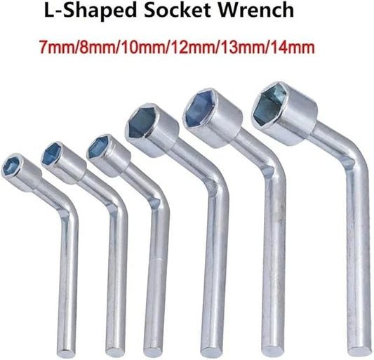 L-Shaped Socket Wrench Elbow 7-Shaped 7 8 10 12 13 14 Mm Hex Key Hexagonal Mouth Chromium-Vanadium Steel Hand Tools Accessories(8mm)