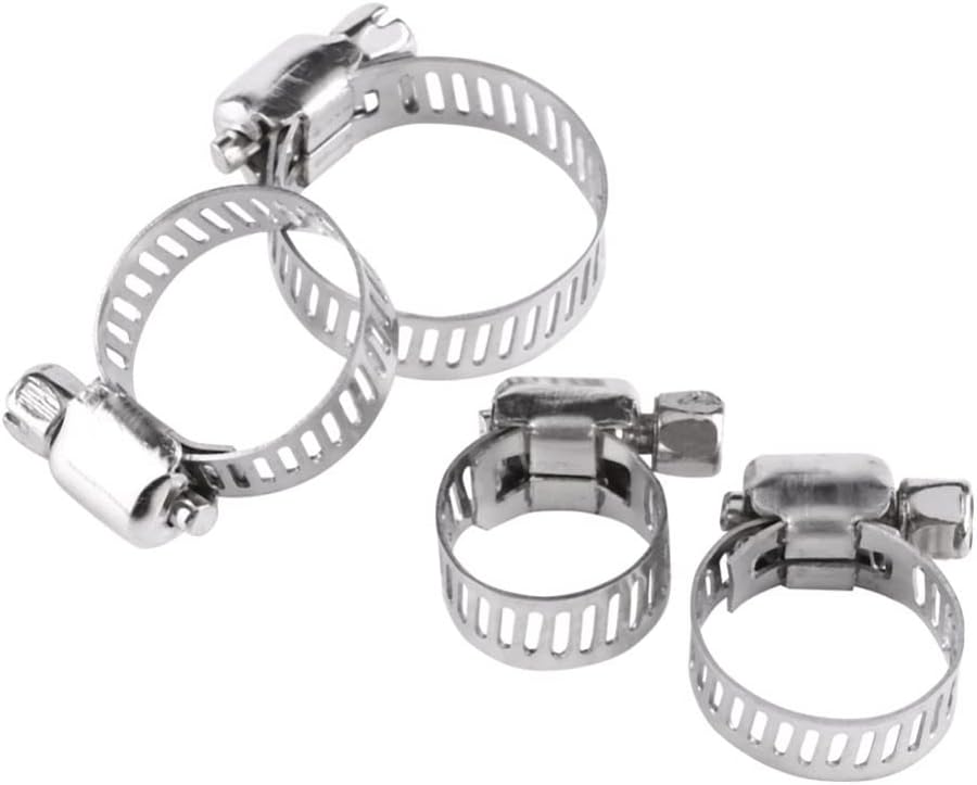 8pcs Adjustable Stainless Steel Screw Band Hose Clamps Fuel Pipe Worm Gear Clip,13mm,19mm