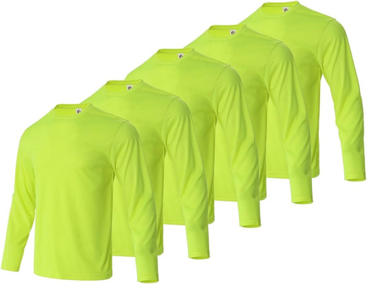 Facitisu Men Long Sleeve T Shirts Pack Quick Dry Athletic Running Activewear Workout Performance Tee Shirts