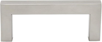 Gobrico Square Kitchen Cabinet Pulls and Knobs Brushed Nickel Bar 3" Hole Centers 3-2/5" Overall Length JS10HSS76 1 Pack
