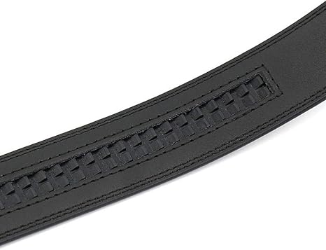 Rojeam Unisex Belt Without Buckle 3.5CM Wide Leather Ratchet Belt Strap for Men & Women