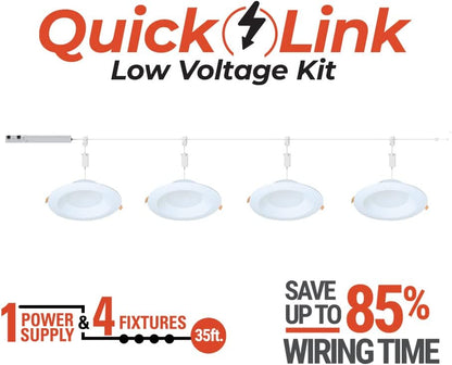 HALO Quicklink 6-Inch Canless LED Downlight Selectable 2700K, 3000K, 3500K, 4000K, 5000K CCT – White, (Driver Not Included)