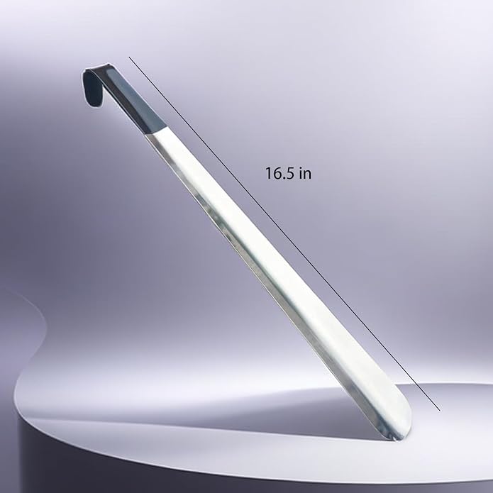 Extral Long handled Shoehorn, 16.5" Stainless Steel Long Shoe Horns for Seniors, Kids, Women, Men, Boots and All Shoes