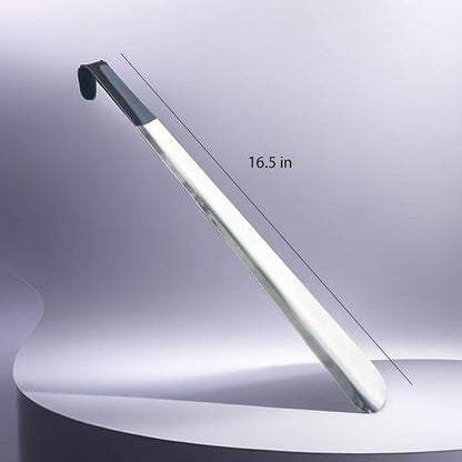 Extral Long handled Shoehorn, 16.5" Stainless Steel Long Shoe Horns for Seniors, Kids, Women, Men, Boots and All Shoes