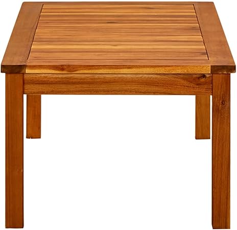 vidaXL Coffee Table Outdoor Side Table - Solid Acacia Wood, Weather Resistant, for Front PorchDeck, 35.4" x 19.7" x 14.2"