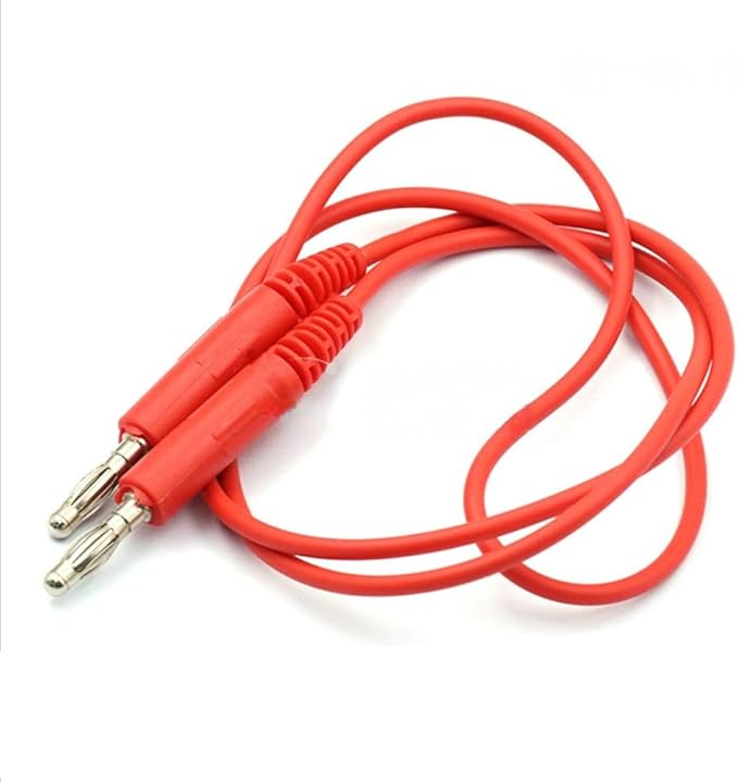 V TELESKY 1PCS Double Crocodile Pinch Banana Plug To Crocodile Pinch Power Test Wire Color Connecting Wire 2 Wires 4 Clips (Banana Plug red0.8m)