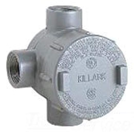Killark GECTT-3 T Type Outlet Body, Copper-Free Aluminum, 1" Hub, 19 cu. in., Gray