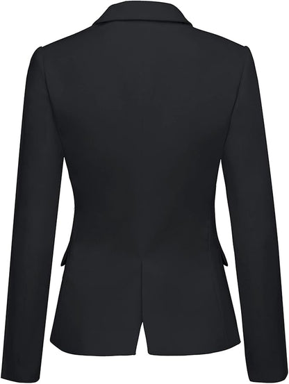 LookbookStore Womens Notched Lapel Pockets Button Work Office Blazer Jacket Suit