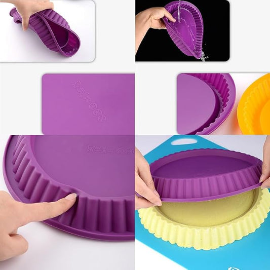 Silicone Cake Tins For Baking Lace Shaped Silicone Pizza Plate Silicone Cake Toast Baking Mold Mousse Bread Chocolate Baking Tools Red