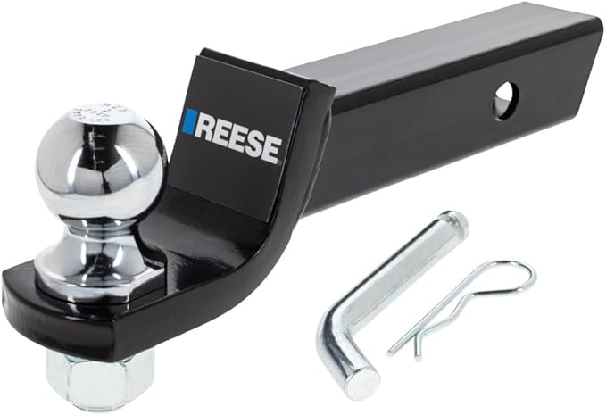 Reese 21536 Trailer Hitch Ball Mount Starter Kit, Fits 2 Inch Square Receiver, 2 Inch Drop, 6,000 lbs. Capacity, Includes 2 Inch Trailer Ball and Pin & Clip