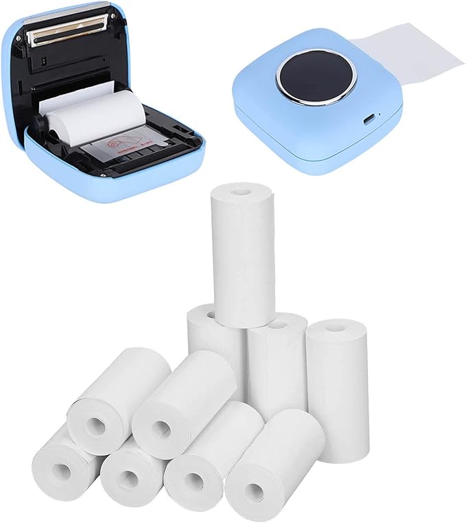 10Rolls 2.24 x 0.98in Thermal Printer Paper, White Printable Thermosensitive Thick Paper Thermal Paper Rolls for Small Printer