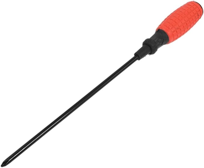 7.5in Length Screwdrivers Shaft Orange Red Plastic Handle 6mm Magnetic Tip Phillips Screwdrivers Cross Screwdriver