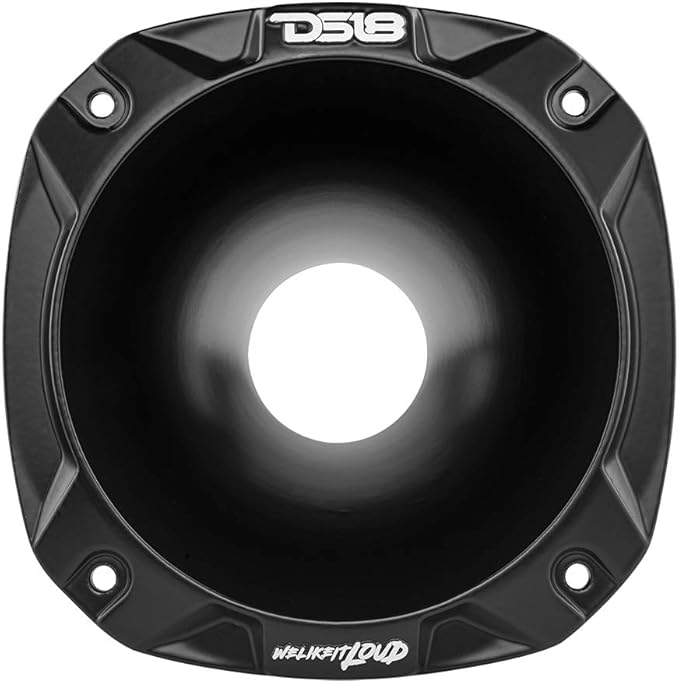 DS18 PRO-HA102BK 2" 100 Aluminum Bolt On Horn (Black) - Waveguide Exit Horn for Compression Drivers