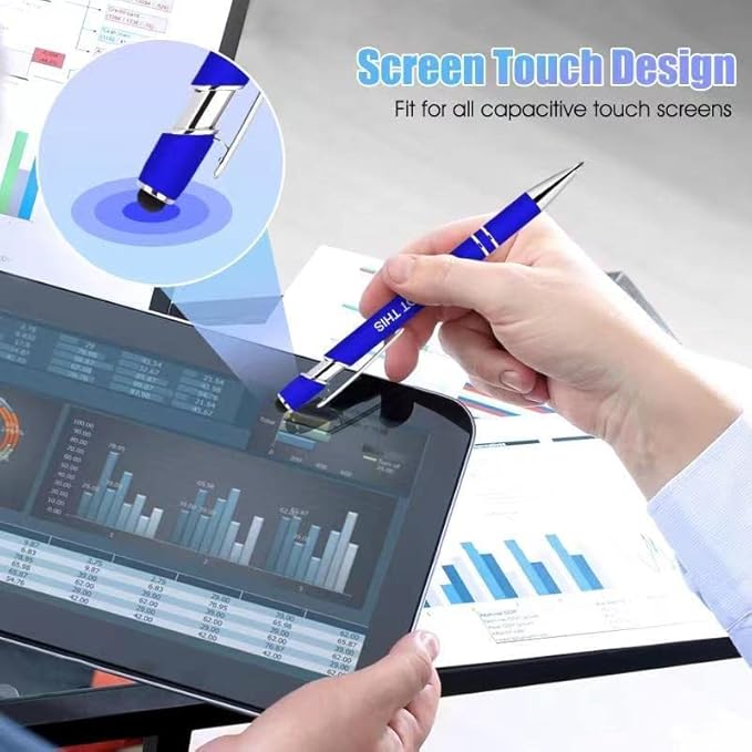 10 Pcs Inspirational Pens Bulk, Motivational Ballpoint Pen with Stylus Tip Funny Ink Pens in Bulk Inspirational Gifts for Women Coworkers Office Supplies Black Ink
