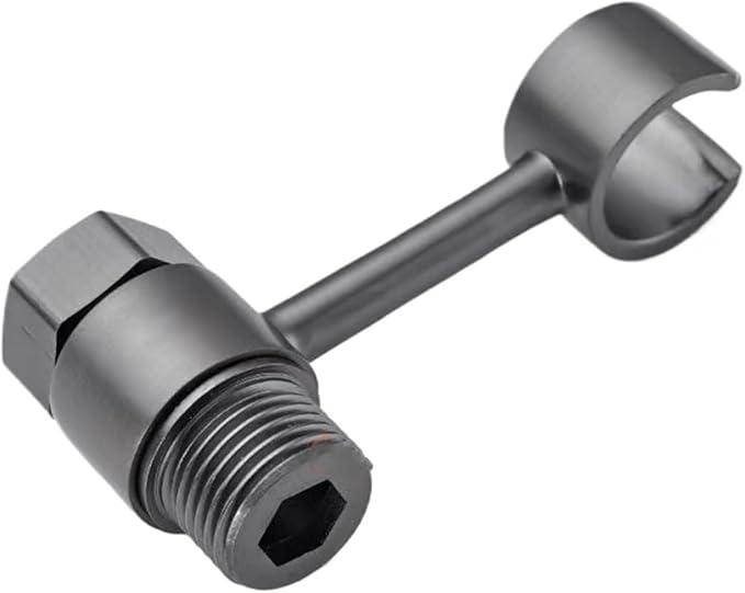 Shower Bathroom valve attachment Black/chrome brass with shower hose connector Mounting 360° swivelling 1pcs(Gun Grey)