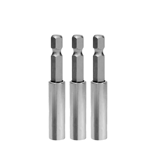 Magnetic Screwdriver Extension Hexagonal Handle Extended Connecting Rod Steel Screwdrivers Bit Holder Woodworking Tools Parts(3PCS)(3pcs)