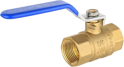 EFIELD 34-inch 600 WOG FNPT Heavy Duty Full Port Brass Ball Valve FIP Threaded, Blue Level. LF Brass