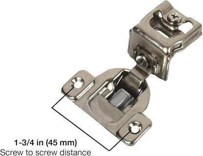 1-3/8" Overlay 10-Pack Bright Nickel Soft Close Face Frame Cabinet Hinge