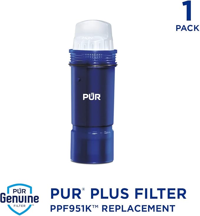 PUR PLUS Lead Reducing Water Pitcher and Dispenser Replacement Filter 1-Pack, NSF and WQA Certified ‚Äì Compatible with all PUR and Beautiful by PUR Pitchers and Dispensers, Blue, PPF951K1