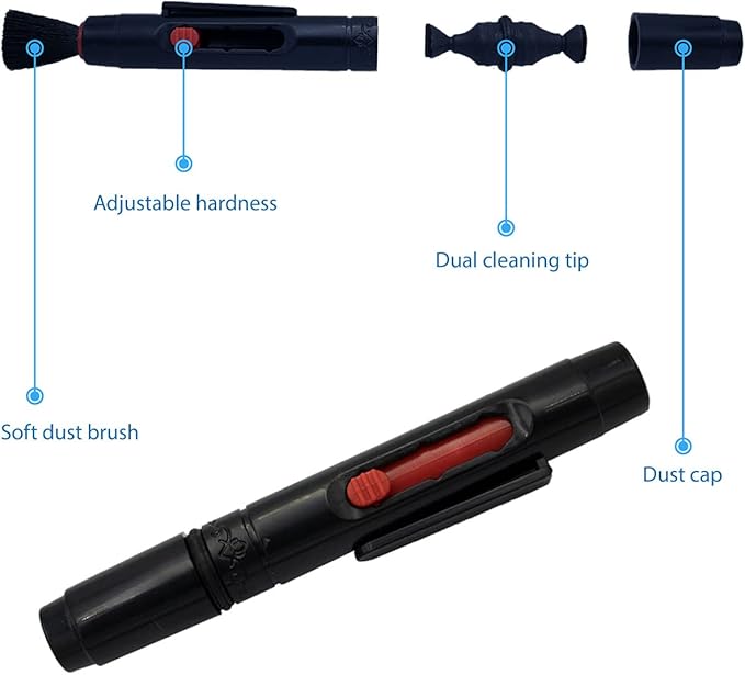 MMOBIEL Professional Carbon Cleaning Brush Compatible with DSLR Camera Lenses and Filters Dry Preclean with Microfibre Cleaning Cloth