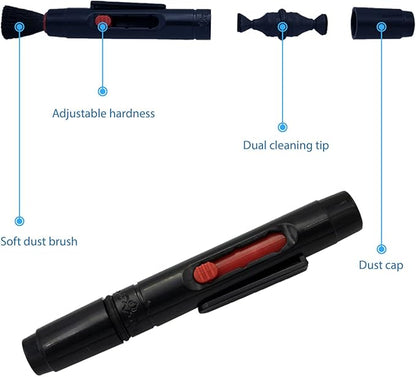 MMOBIEL Professional Carbon Cleaning Brush Compatible with DSLR Camera Lenses and Filters Dry Preclean with Microfibre Cleaning Cloth