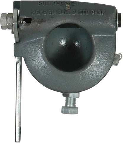 Bulldog Round Gooseneck Coupler with Easy Grip Locking Handle and Tight Ball Fit for Automotive and Trailer Coupler Parts, Grey