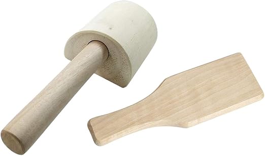 2X Wooden Clay Paddles Pottery Tool for Handmade Kitchen Clay Pottery Ceramic