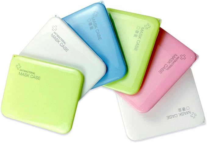 Portable Dustproof Moisture-Proof Storage Box Mask Case Storage Box Band-aid Bill Temporary Storage Folder (Green, 13013014mm)