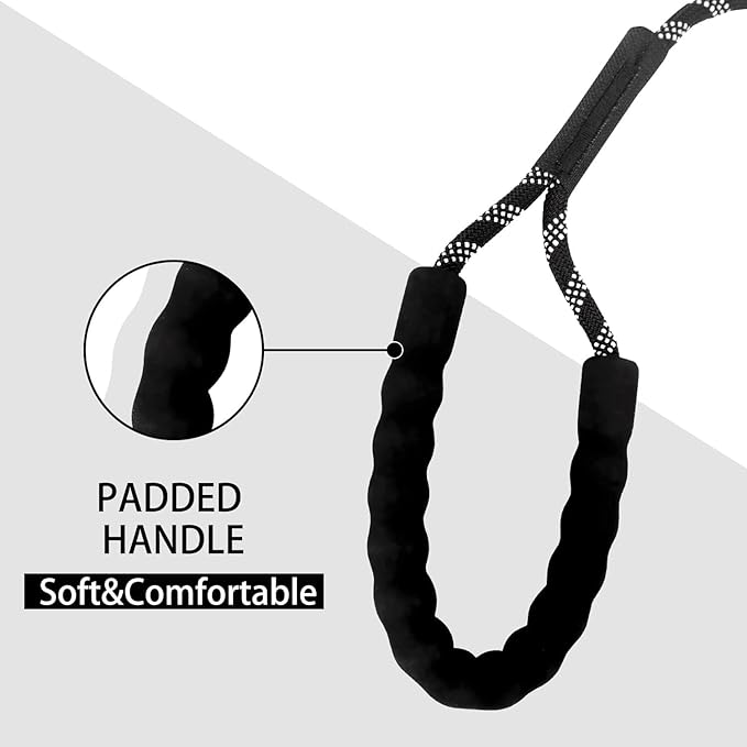 Reflective Long Leash for Dogs Outside, 15FT/30FT/50FT Dog Training Lead with Padded Handle, Heavy Duty Check Cord Recall Leads for Dogs Training, Playing, Camping, or Backyard