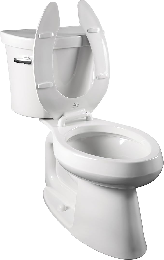 BEMIS 1955CT 047 Commercial Heavy Duty Open Front Toilet Seat will Never Loosen & Reduce Call-backs, ELONGATED, Plastic, Black