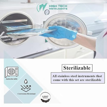 Dental Explorer Double Ended Probe 17A/23 for Professional Teeth Cleaning Calculus Plaque & Tartar Remover - Made of Stainless Steel for Oral Care with Knurled Handle, Double Ended Pick