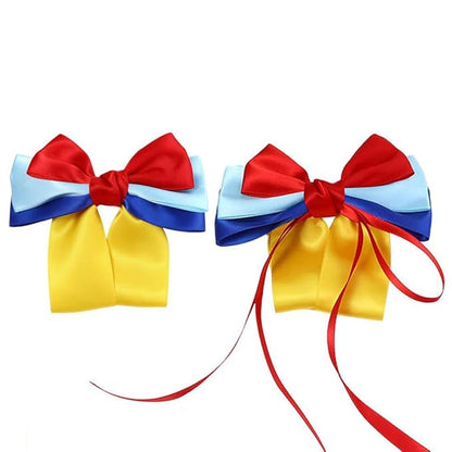 2PCS Hair Ribbon, Hair Clips Barrettes, Bow Hair Clips, Hair bows Clips Bowknot with Long Tail, Princess Hair Bows Claw Clip, Princess Satin Ribbon