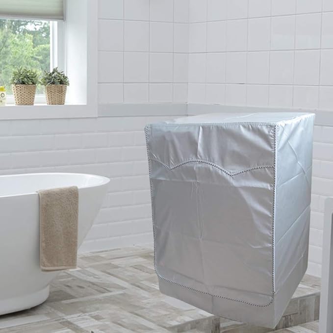 QLLY WasherDryer Cover for Front-loading Machine - Waterproof, Dustproof, Sun-Proof, W27"D33"H39"Suitable for most WashersDryers on US and Canadian market (Basic Silver)