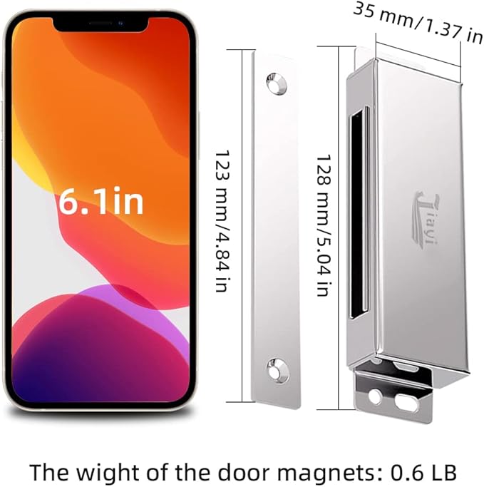 Jiayi Magnetic Cabinet Door Catches 2 Pack Heavy Duty Magnetic Door Latch 110lbs Cabinet Magnets Latches Stainless Steel Magnetic Door Catch for Heavy Door Closing Cupboard Door Closure Magnet