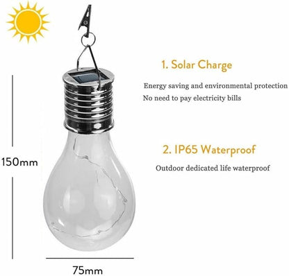 Solar Hanging Camping Lights Garden Yard Pathway Waterproof LED Light Bulb (Red)