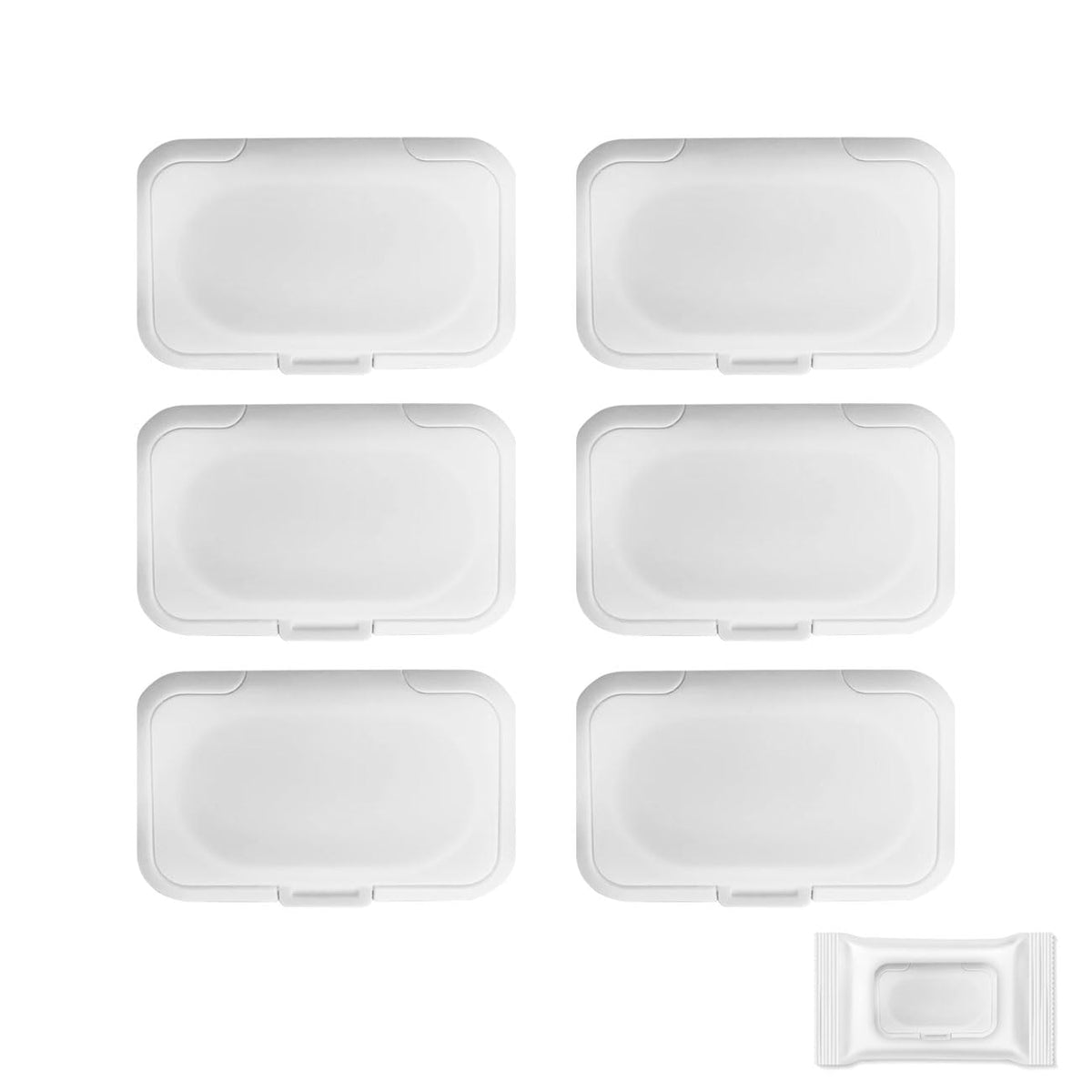 Baby Wet Towel Cover et Towel Cover Flip Cover for Cover Portable Wet Towel Holder Container (White, 6 Pcs)