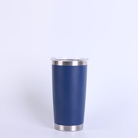 DIANJIE Red coffee mug with a lid 20-ounce capacity blue insulated cup (Blue)