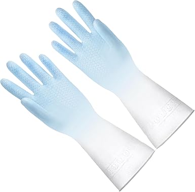 Acouto Kitchen Gloves - Reusable Dishwashing  Gloves with a Snug Fit for Household Tasks