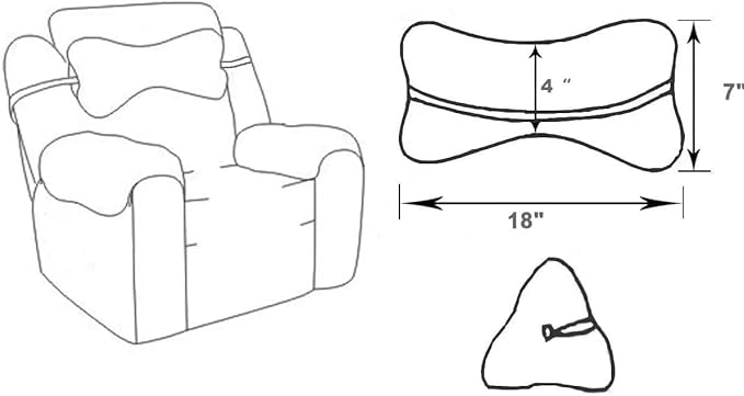 Recliner Headrest Pillow, Head Pillow for Recliner Chair, Head Pillow for Sofa, Recliner Neck Pillows, Recliner Neck Pillow, Bone Neck Pillow, Couch Neck Pillow (Brown)
