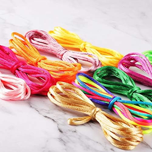 Poen 10 Pieces Cats Cradle String Finger Game String Cats Cradle Game Book Toy Supplies, 65 Inch Long, 12 Colors