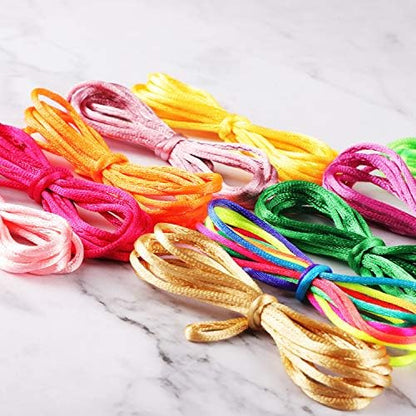 Poen 10 Pieces Cats Cradle String Finger Game String Cats Cradle Game Book Toy Supplies, 65 Inch Long, 12 Colors