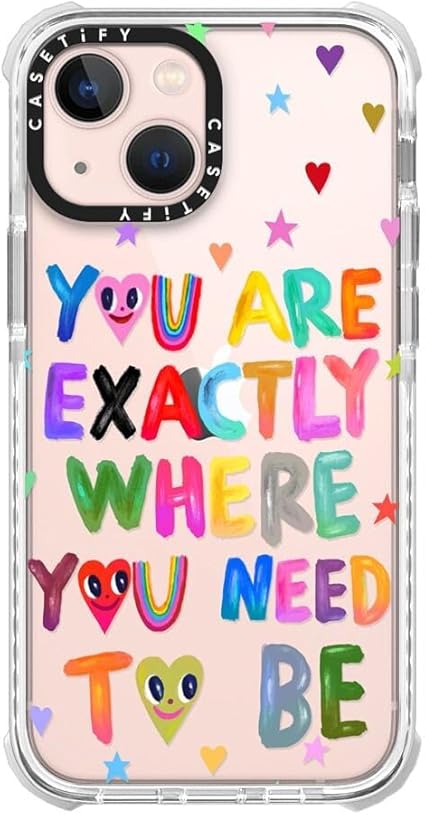 CASETiFY Ultra Impact iPhone 13 Mini Case 9.8ft Drop Protection - You are Exactly Where You Need to be - Clear Frost