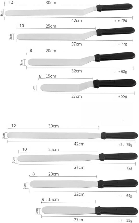 Baking Gadgets Stainless Steel Cake Cream Spatula 681012 Inch Cake Decoration Crank Scraper