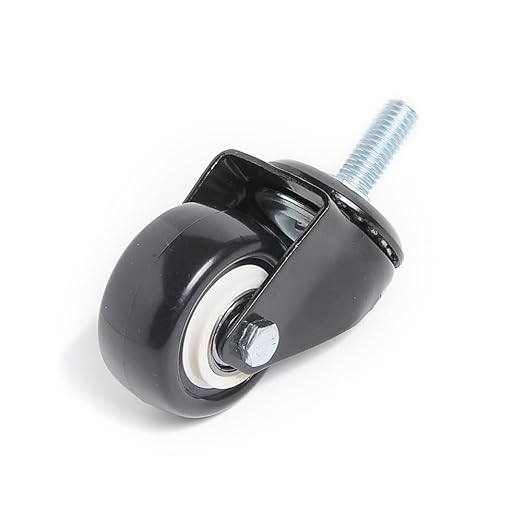 360 Degree Swivel Caster with M8M10 x 25mm Threaded Stem PU Office Chair Caster Wheels No Noise Wheels for Chair and Furniture (Color : 2 Pcs with Brake, Size : 1.5 inch)